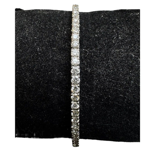 Bracelet Bracelet tennis diamants 3,4 ct en or blanc 18K 58 Facettes