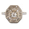 Bague 52 Bague Art déco octogonale en or gris et platine aux diamants 58 Facettes