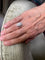 Bague 60.5 Bague Art déco tonneau en or gris 18 carats et platine, diamants 58 Facettes