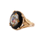 Bague 54 Bague cabochon en porcelaine en or jaune 18 carats 58 Facettes