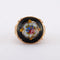 Bague 54 Bague cabochon en porcelaine en or jaune 18 carats 58 Facettes