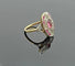Bague 52 Bague ovale fin XIXe en or 18k, rubis et diamants 58 Facettes