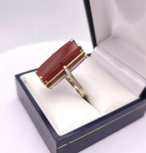 Bague 55 Bague réversible vintage en or gris 18K, améthyste et cornaline 58 Facettes