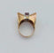 Bague 51 Bague nœud tank Art déco en or jaune 18K et rubis 58 Facettes