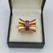Bague 51 Bague tank nœud vintage en or 18k et rubis 58 Facettes