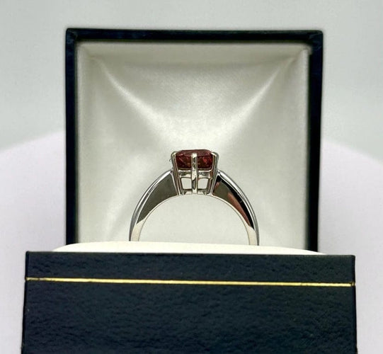 Bague 55 Solitaire - Bague en or gris 18K au spinelle rose 58 Facettes