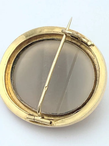 Broche Broche camée ovale en agate sur or jaune 18K 58 Facettes
