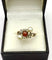 Bague 53 Bague trilogie ancienne en or 18K avec perles, grenat et diamants 58 Facettes