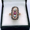 Bague 54 Bague XIXe siècle en or rose 18K sertie de rubis, perles et diamants 58 Facettes