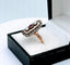 Bague 54 Bague XIXe siècle en or rose 18K sertie de rubis, perles et diamants 58 Facettes
