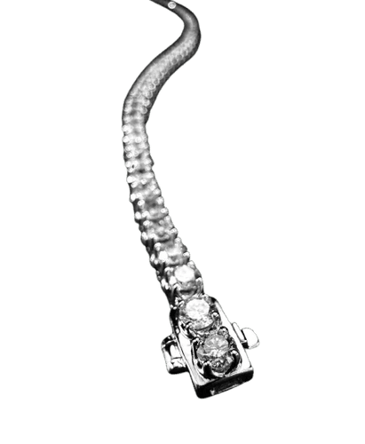 Bracelet Bracelet tennis en or blanc 18 carats et diamants 58 Facettes