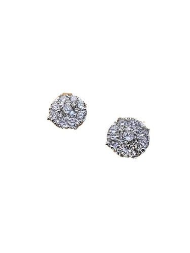 Boucles d'oreilles Boucles d’oreilles rondes en or blanc et diamants 1,6 ct 58 Facettes