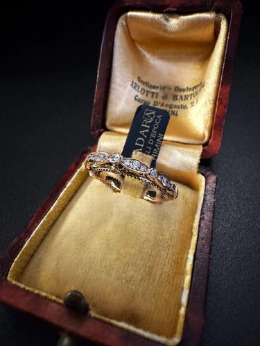 Bague 54 Bague alliance en or rose et diamants 0,35 ct 58 Facettes