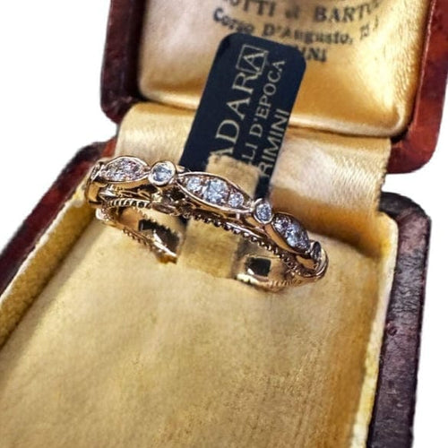 Bague 54 Bague alliance en or rose et diamants 0,35 ct 58 Facettes