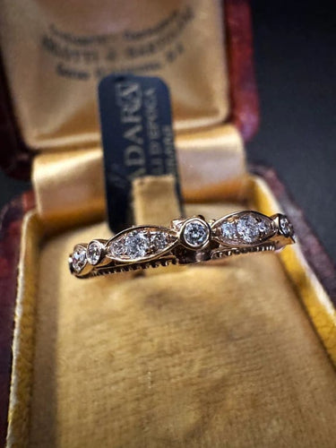Bague 54 Bague alliance en or rose et diamants 0,35 ct 58 Facettes