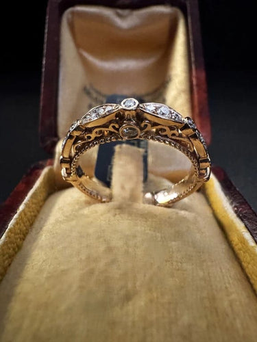 Bague 54 Bague alliance en or rose et diamants 0,35 ct 58 Facettes