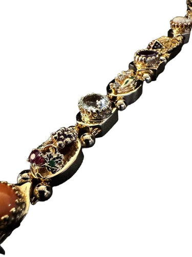 Bracelet Slide - Bracelet en or jaune 14 kt avec pierres précieuses et émaux 58 Facettes
