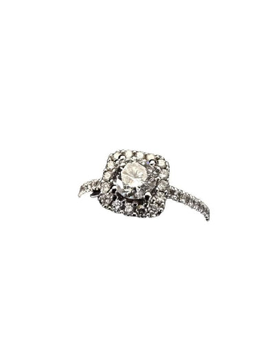 Bague 54 Bague fleur en diamants taille brillant rond 0,90 carat 58 Facettes
