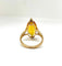 Bague 55 Bague cocktail en or jaune 18 carats avec citrine taille marquise 58 Facettes