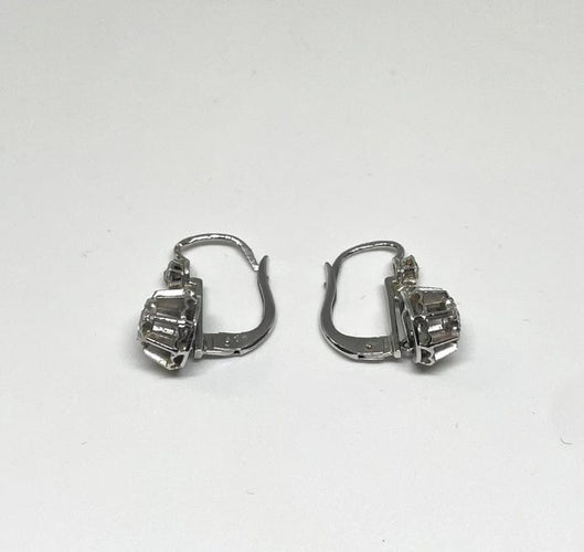 Boucles d'oreilles Boucles d’oreilles dormeuses en or blanc 750 et diamants 58 Facettes