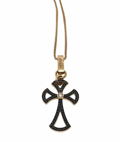 Collier Recarlo - Collier pendentif croix en or rose et diamants 58 Facettes