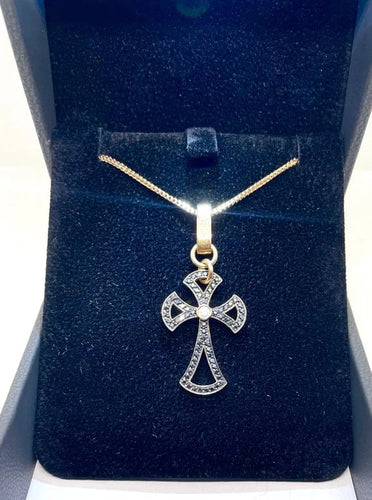 Collier Recarlo - Collier pendentif croix en or rose et diamants 58 Facettes