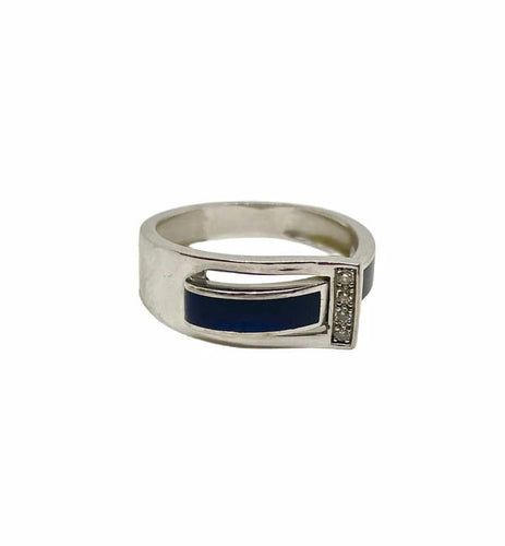 Bague 55 Clozeau Déferlante - Bague en or blanc sertie de diamants 58 Facettes