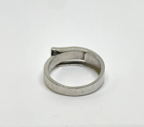 Bague 55 Clozeau Déferlante - Bague en or blanc sertie de diamants 58 Facettes