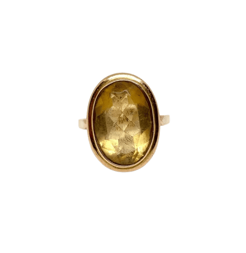 Bague 53 Bague cocktail en or jaune 750 avec citrine ovale 8,5 ct 58 Facettes