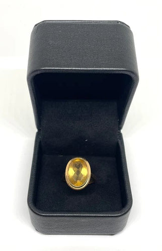 Bague 53 Bague cocktail en or jaune 750 avec citrine ovale 8,5 ct 58 Facettes