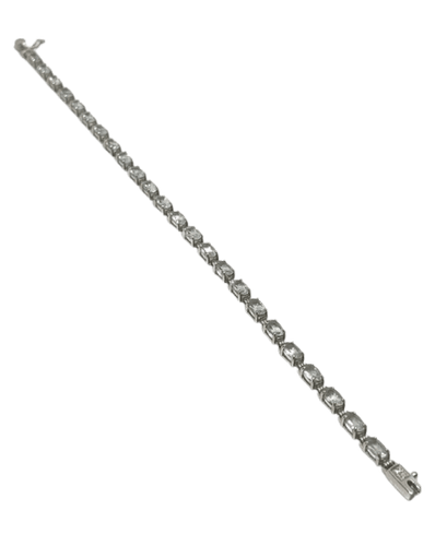 Bracelet Bracelet rivière de topazes en or gris 750 58 Facettes