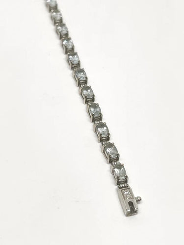Bracelet Bracelet rivière de topazes en or gris 750 58 Facettes