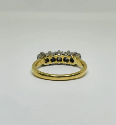 Bague 55 Bague en or jaune 750 sertie de 5 diamants 1,15 ct 58 Facettes