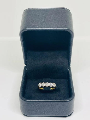 Bague 55 Bague en or jaune 750 sertie de 5 diamants 1,15 ct 58 Facettes