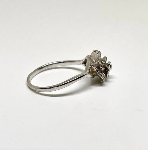 Bague 60 Bague rose en or blanc 750 sertie de diamants 58 Facettes