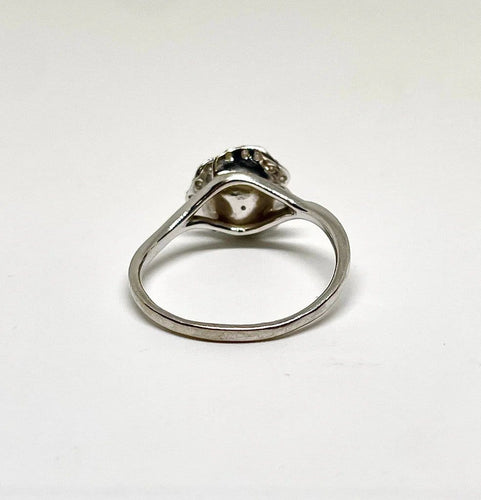Bague 60 Bague rose en or blanc 750 sertie de diamants 58 Facettes