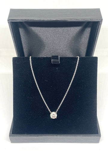 Collier Collier solitaire 1 carat en or blanc 750/1000 et diamant naturel 58 Facettes