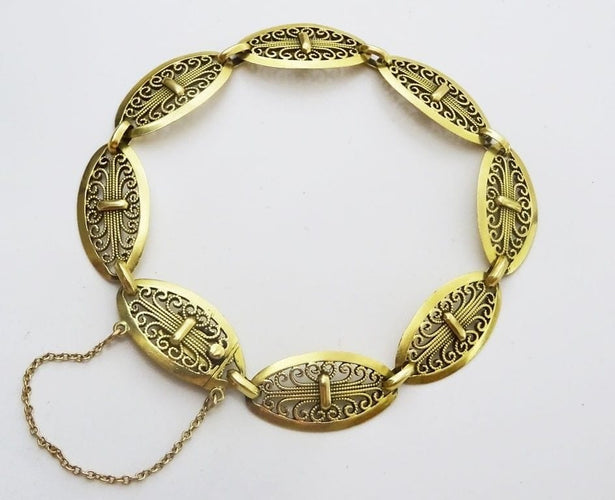Bracelet Bracelet vintage en filigrane en or 18 carats 58 Facettes