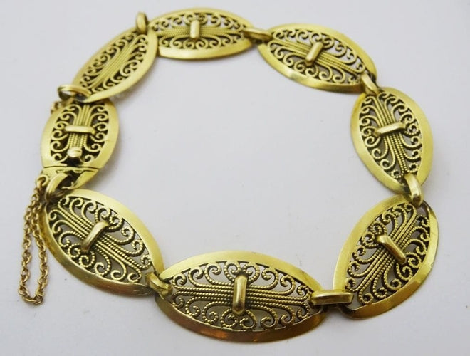 Bracelet Bracelet vintage en filigrane en or 18 carats 58 Facettes
