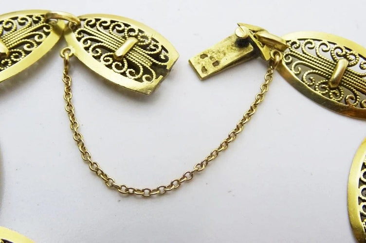 Bracelet Bracelet vintage en filigrane en or 18 carats 58 Facettes