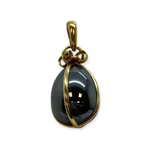 Pendentif Pendentif œuf en or jaune 18k et hématite 58 Facettes 330089592