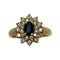Bague 54 Bague marguerite en or jaune 18K avec saphir et diamants 58 Facettes 330090012