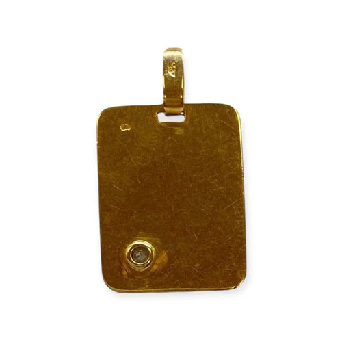 Pendentif Pendentif plaque en or jaune 750/1000 et diamant rond 0,05 ct 58 Facettes 330089746