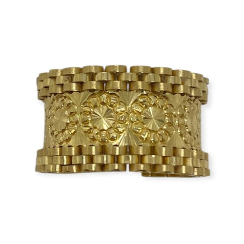 Bague 57 Bague large travaillée en or jaune 750 (18k) 58 Facettes 330086365