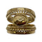 Bague 60 Bague double anneau à cabochon central en or jaune 18k 58 Facettes 330088787