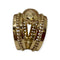 Bague 60 Bague double anneau à cabochon central en or jaune 18k 58 Facettes 330088787
