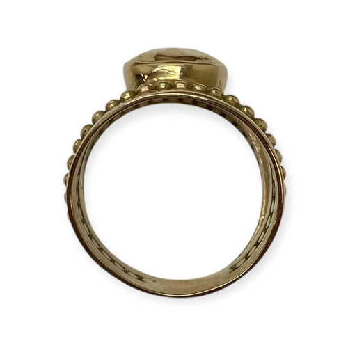 Bague 60 Bague double anneau à cabochon central en or jaune 18k 58 Facettes 330088787