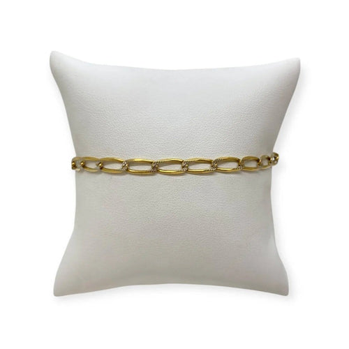 Bracelet Bracelet maille cheval en or blanc et or jaune 750 58 Facettes 330089754