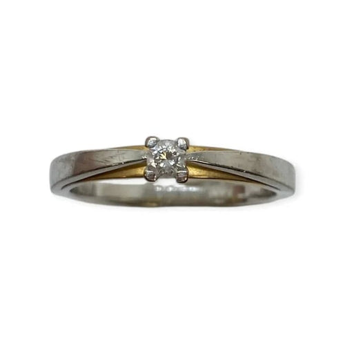 Bague 53 Bague deux ors en or blanc et or jaune 18K avec diamant 58 Facettes 330066577