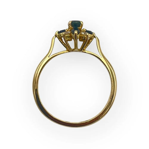 Bague 55 Bague marguerite en or jaune 750, saphirs et diamants 58 Facettes 149066025
